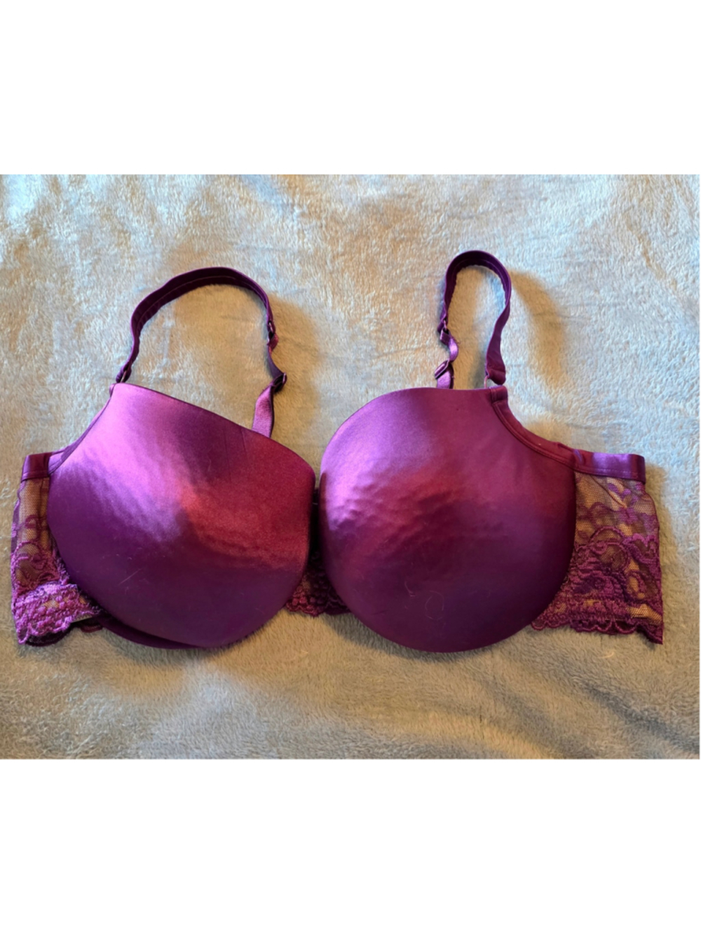 Cacique Balconette 44DD Purple Lace Bra